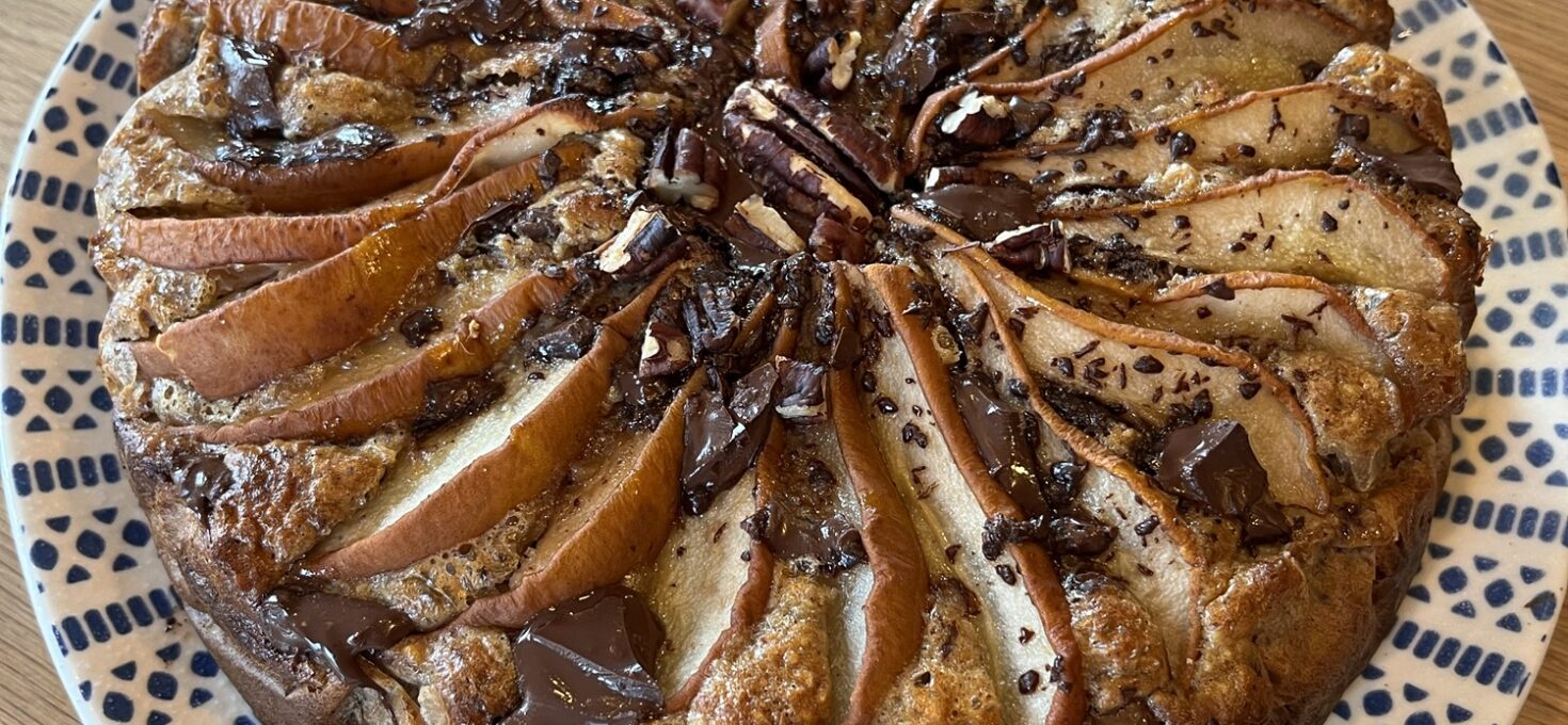 Gâteau poire chocolat noix de pécan